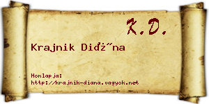 Krajnik Diána névjegykártya