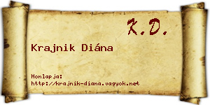 Krajnik Diána névjegykártya